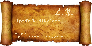 Lipták Nikolett névjegykártya