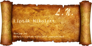 Lipták Nikolett névjegykártya